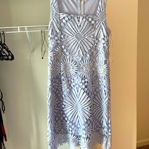 Square next lace detailed dress